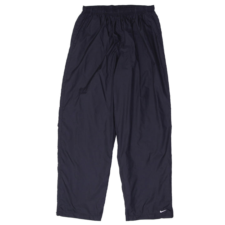 Vintage Mens Embroidered Nike Logo Black Nylon Track Pants