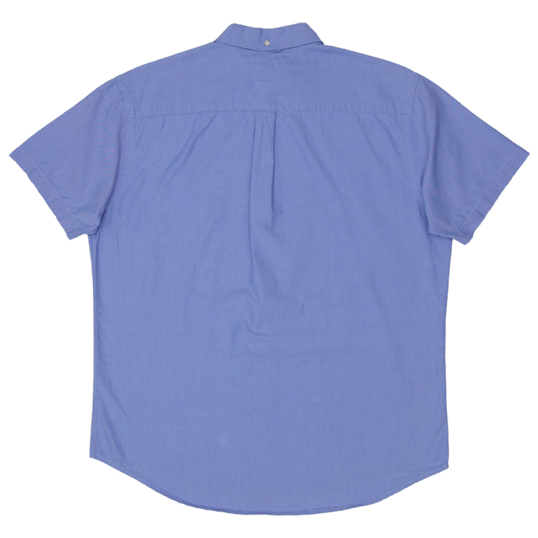 Mens Tommy Hilfiger Classic Fit Short Sleeve Blue Oxford Shirt