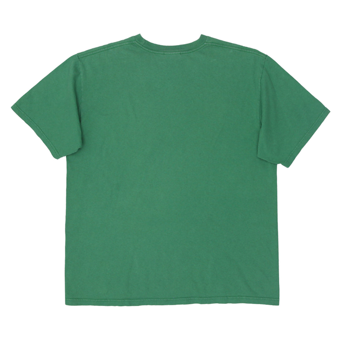 Vintage Nike Swoosh Embroidered Check Spellout Green T-Shirt