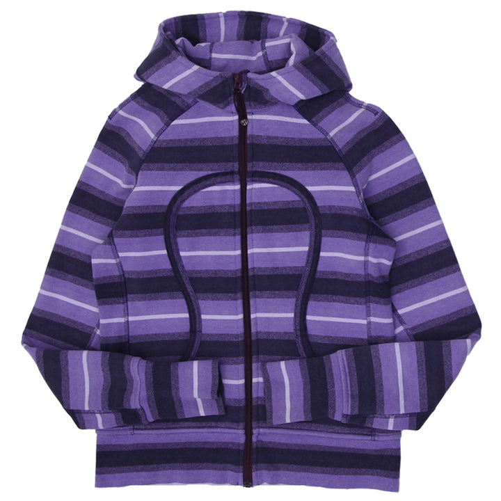 Ladies Lululemon Scuba Hoodie Purple Ombre Stripes