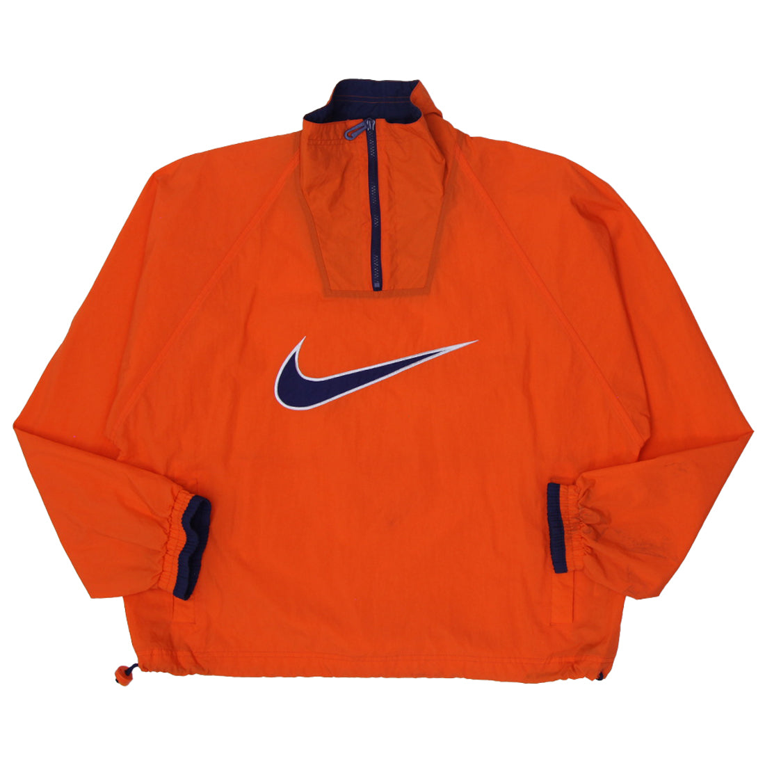 Shop Vintage Nike Orange Navy 1/4 Zip Windbreaker 90's Center