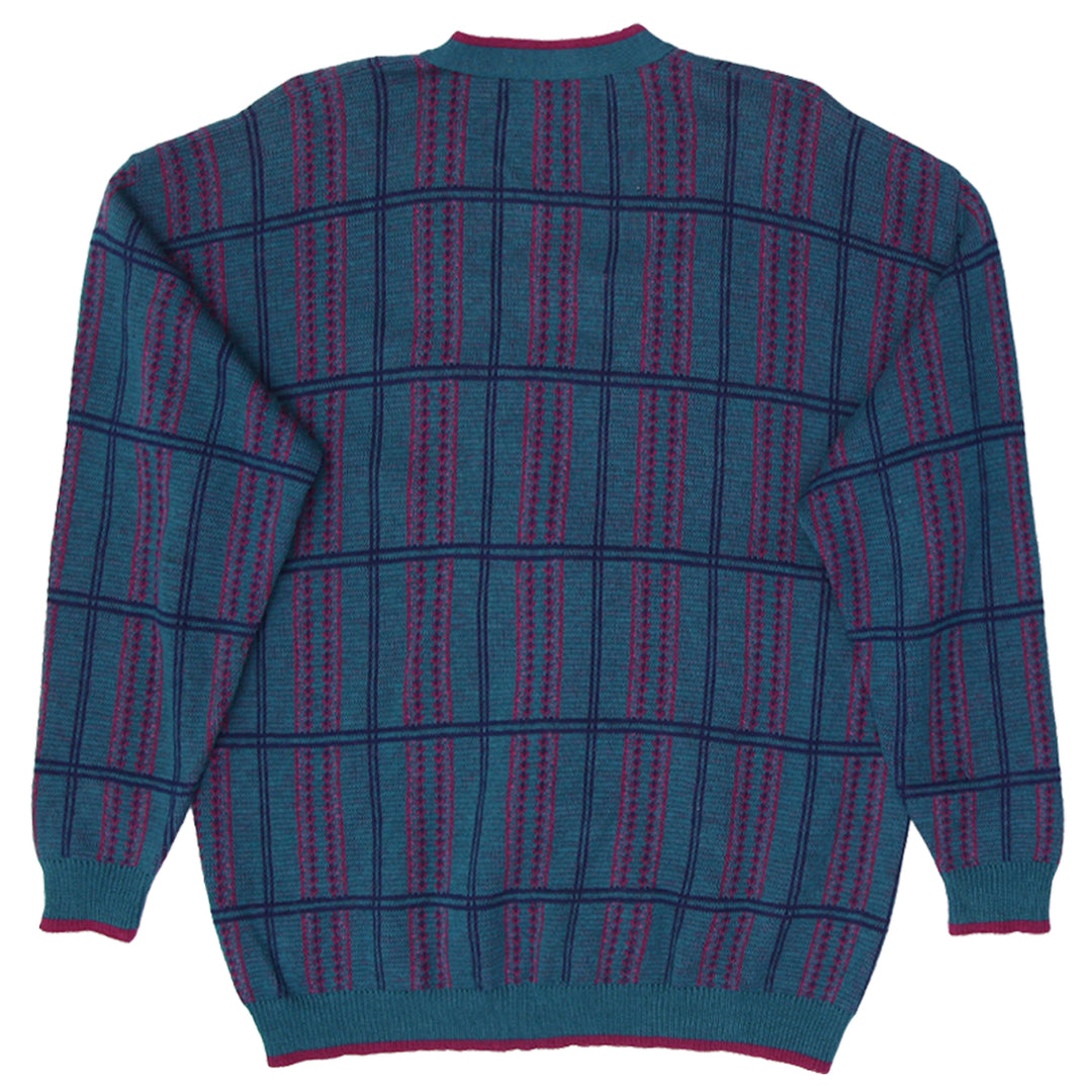 Vintage Ladies 70s Pendleton Plaid Geometric Wool Cardigan Sweater USA Made