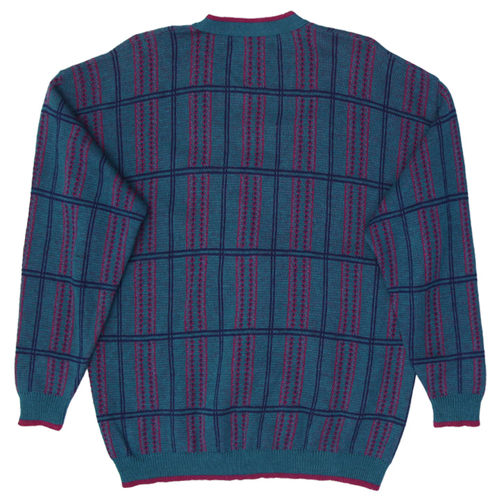 Vintage Ladies 70s Pendleton Plaid Geometric Wool Cardigan Sweater USA Made