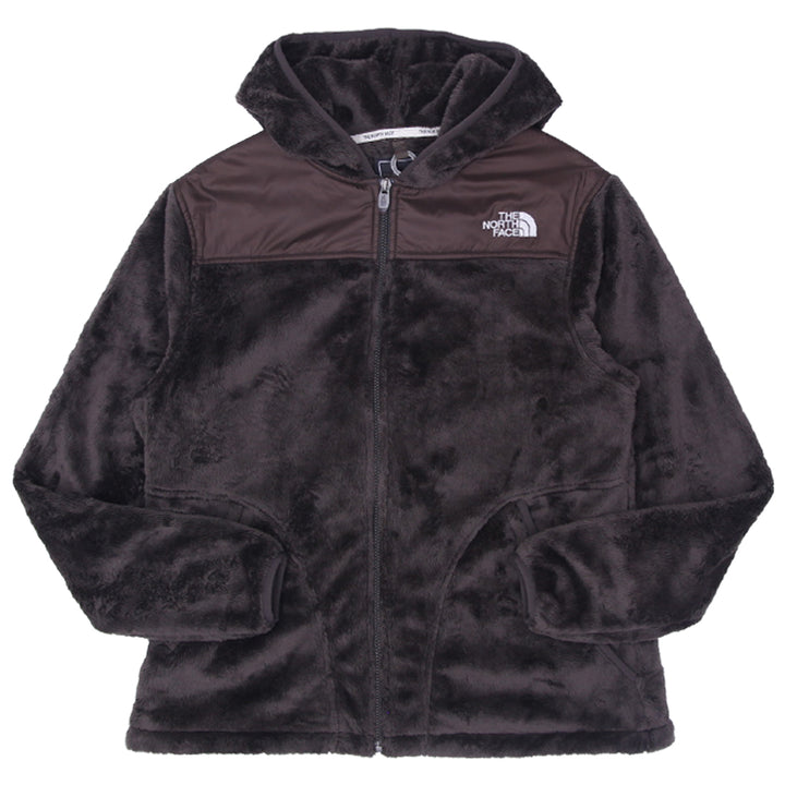 Ladies The North Face Fleece Dark Brown Zip Up Hoodie Jacket