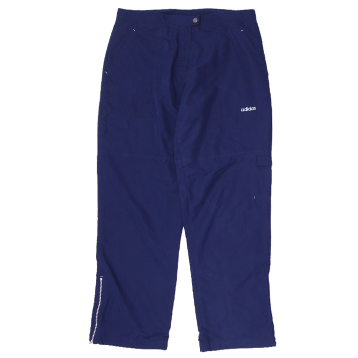Vintage Adidas Men’s L Navy Mesh Lined Track Pants Ankle Zipper Straight Leg