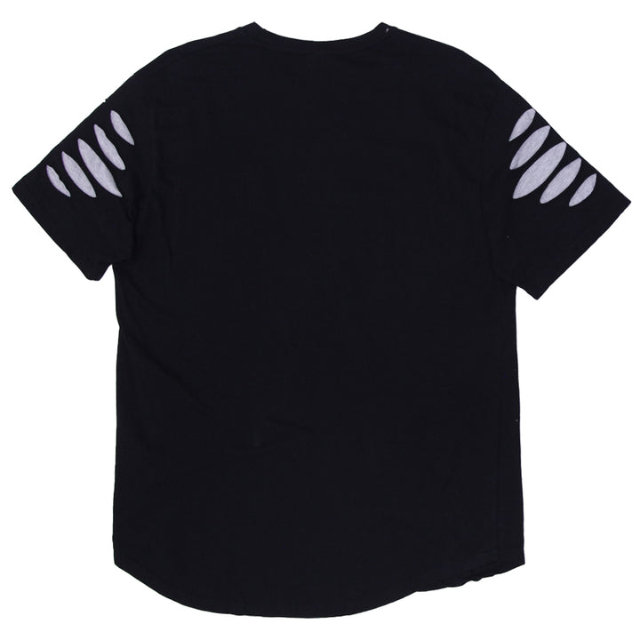 Y2K Mens Emo Rock South Pole Slash Ripped T-Shirt
