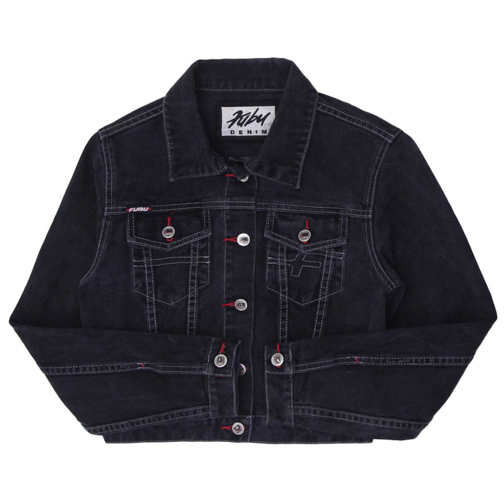 Y2K Ladies Black Fubu 100% Cotton Denim Jacket