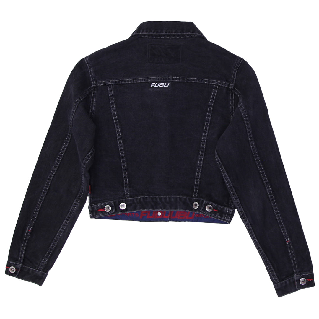 Y2K Ladies Black Fubu 100% Cotton Denim Jacket