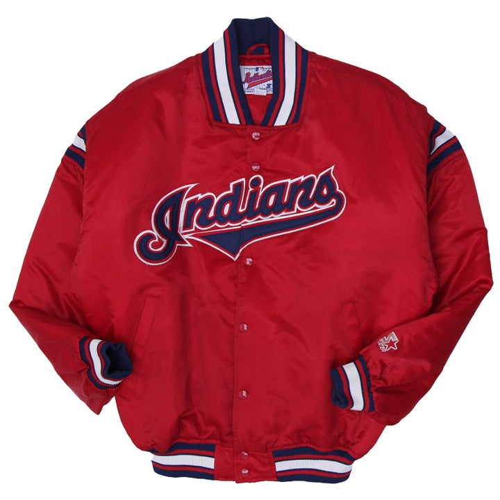 Vintage 1990's Cleveland Indians Guardians Red Starter Jacket Satin