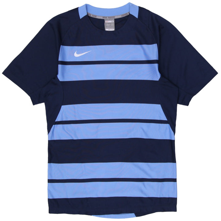Mens Embroidered Nike Logo Team Rugby Hoop T-Shirt