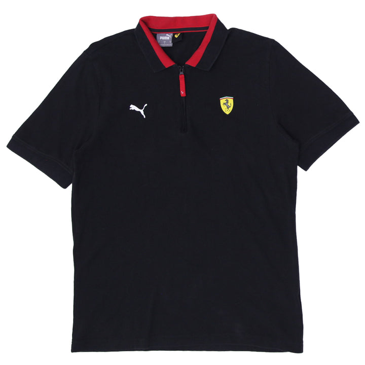 Mens Puma Ferrari Quarter Zip Polo T-Shirt