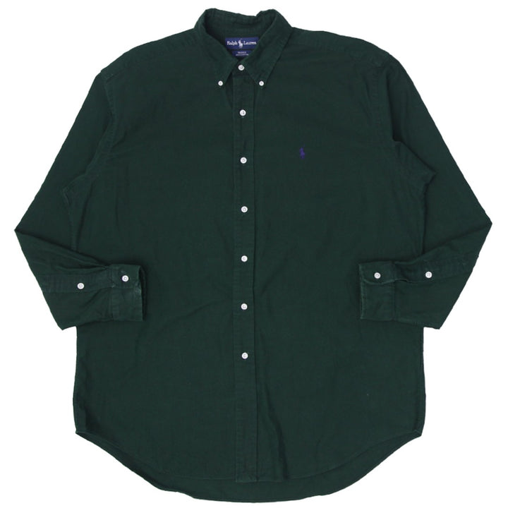 Mens Ralph Lauren Black 100% Cotton Green Long Sleeve Shirt
