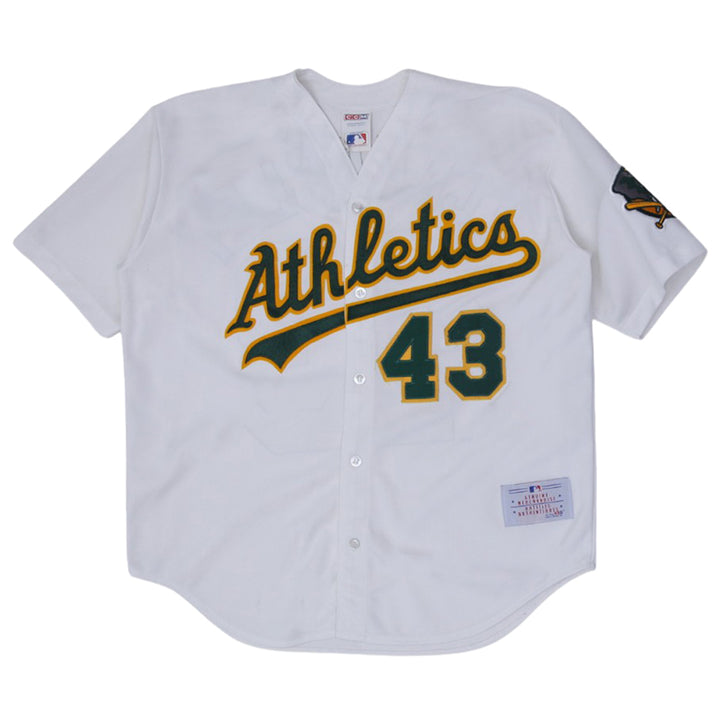 Vintage CCM Dennis Eckersley Athletic #43 White Jersey