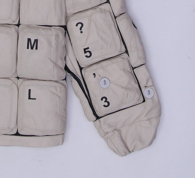 Vintage Keyboard Puffer Style Leather Quilted Jacket
