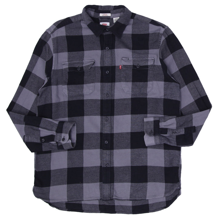 Mens Levis Stretch Extensible Plaid Long Sleeve Shirt