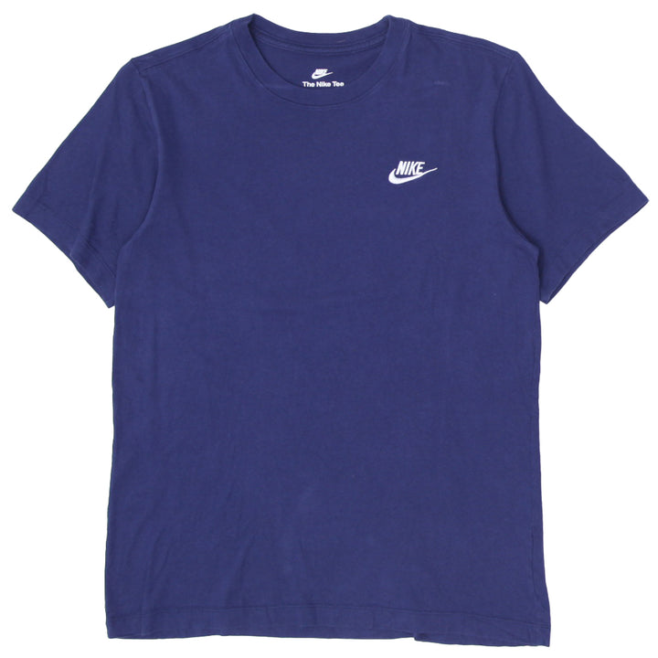 Mens Embroidered Nike Logo Navy T-Shirt
