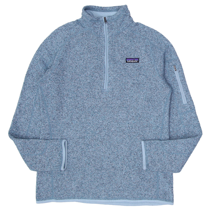 Ladies Patagonia Better Sweater 1/4 Zip Tubular Blue Sweater