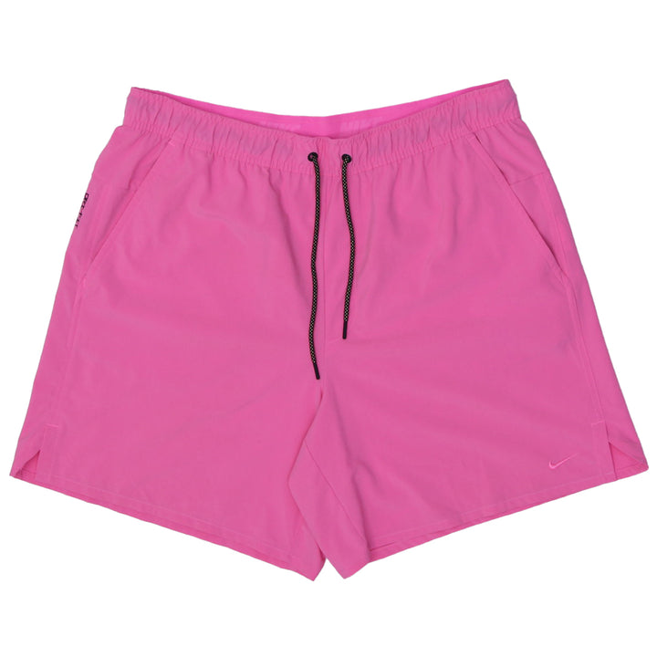 Mens Embroidered Nike Logo Pink Drawstring Sports Shorts
