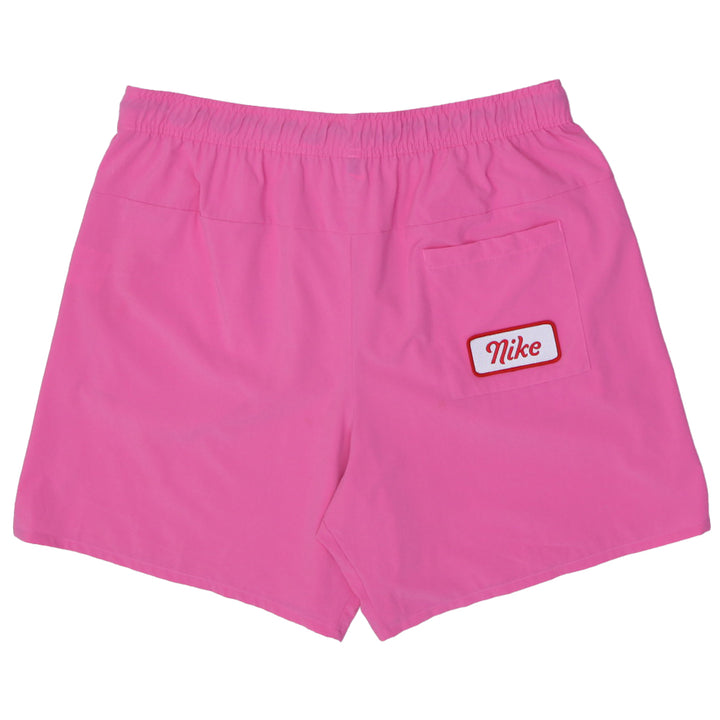 Mens Embroidered Nike Logo Pink Drawstring Sports Shorts