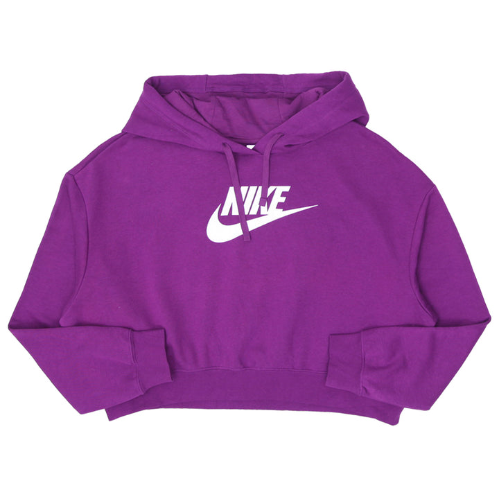 Ladies Nike Logo Pullover Crop Hoodie