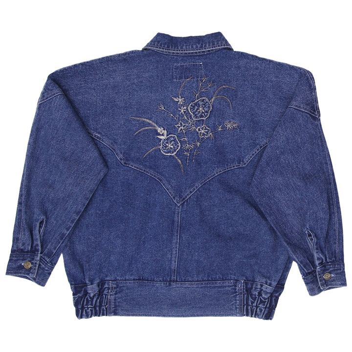 Vintage Ladies Embroidered Floral Kongloon Jeans Denim Jacket | Migration_Jackets - Side View | Fashion Rerun