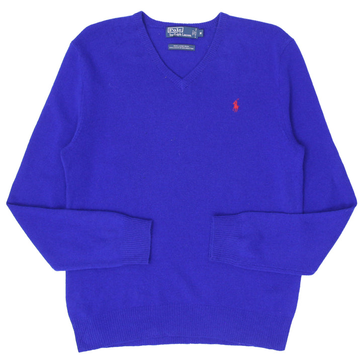 Vintage Polo By Ralph Lauren 100% Lambs Wool V-Neck Sweater