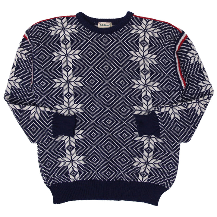 Vintage L.L.Bean Norwegian Snowflake 100% Pure New Wool sweater | Migration_Sweaters | Fashion Rerun