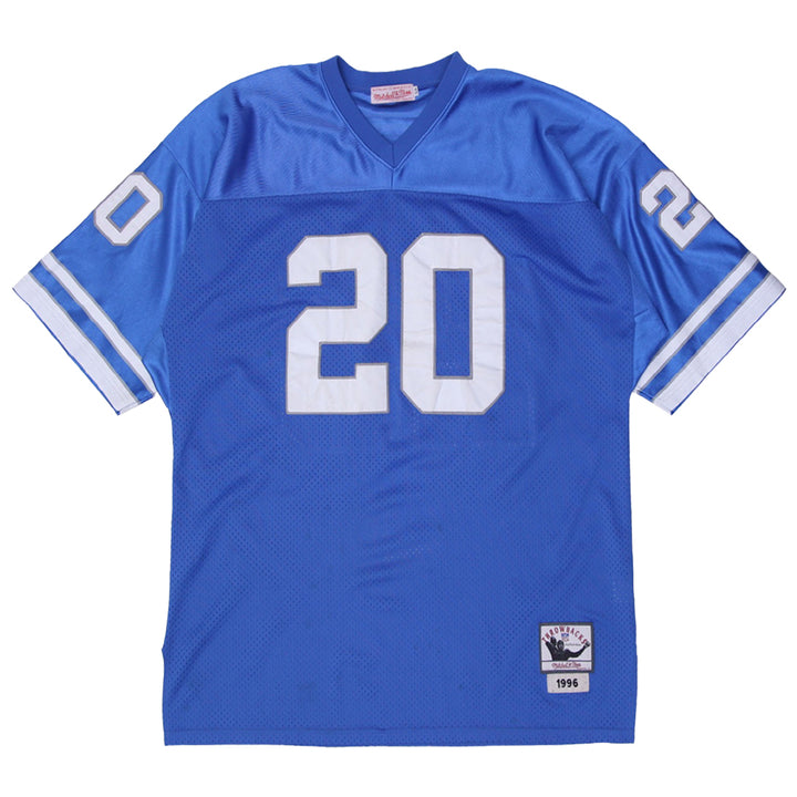 Vintage Mens Mitchell & Ness Sanders #22 Mesh Blue Football Jersey