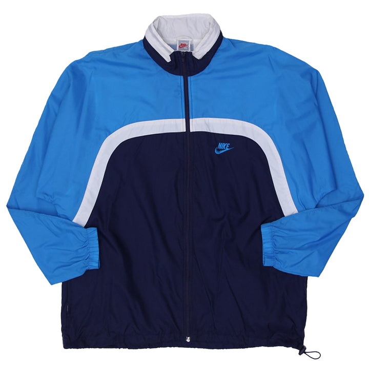 Vintage Nike Windbreaker Jacket Gray Tag 90s Nylon Blue Hooded Mens