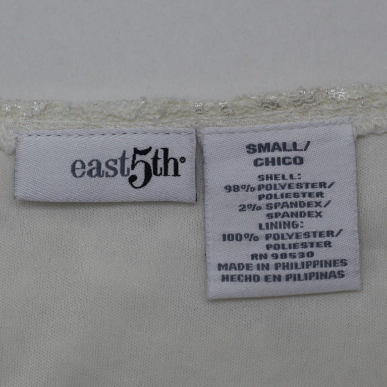 Y2K Ladies East 5th Women's Cream Lined Floral Lace Sleeveless Shell Top Size Small
 - view 3