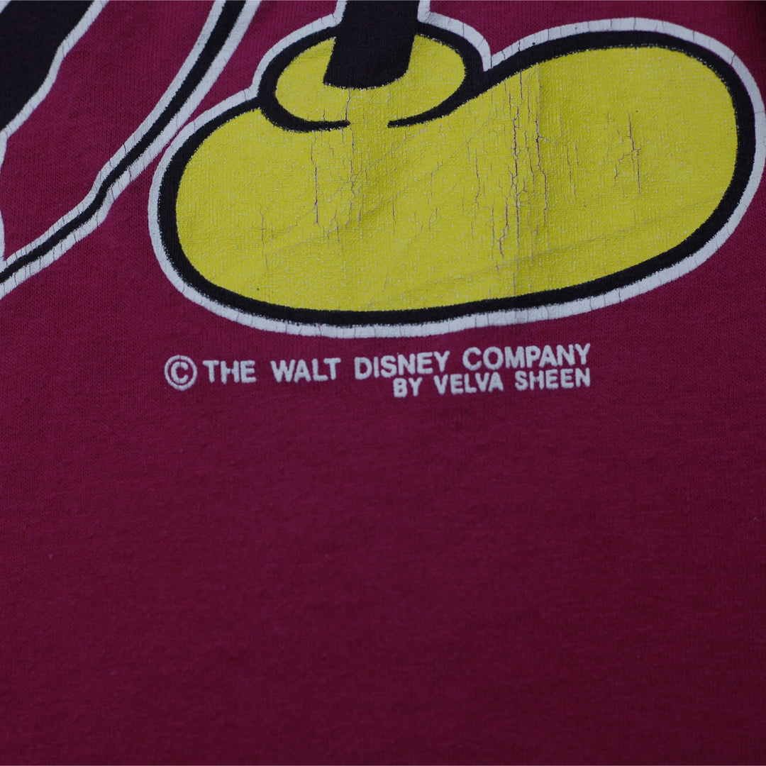 Vintage 80s Velva Sheen Walt Disney Mickey Mouse Florida Tee L Single Stitch Pink
 - view 5