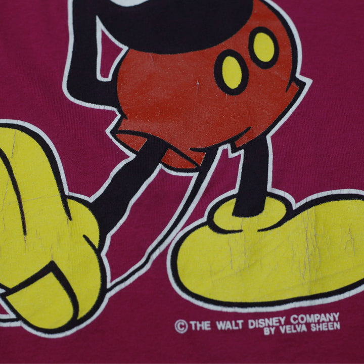 Vintage 80s Velva Sheen Walt Disney Mickey Mouse Florida Tee L Single Stitch Pink
 - view 7