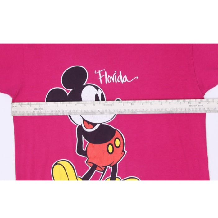 Vintage 80s Velva Sheen Walt Disney Mickey Mouse Florida Tee L Single Stitch Pink
 - view 9