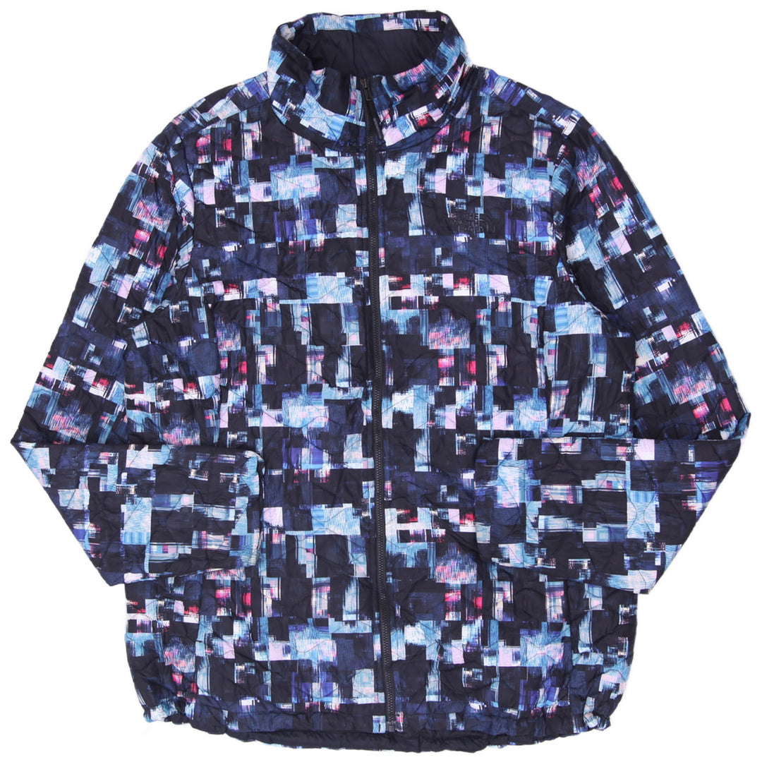 Ladies The North Face ThermoBall Jacket XL Glitch Abstract Print Puffer Full Zip