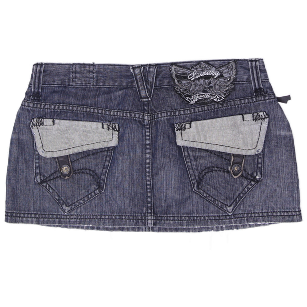 Y2K Ladies Silvian Heach Denim Mini Skirt Low Rise Micro Skirt Washed - view 2
