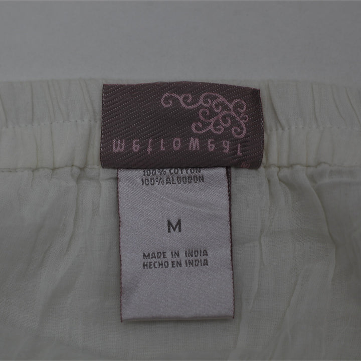 Y2K Ladies Metrowear White Cotton Crochet Lace Tiered Maxi Skirt Medium Boho Prairie Size M - view 4