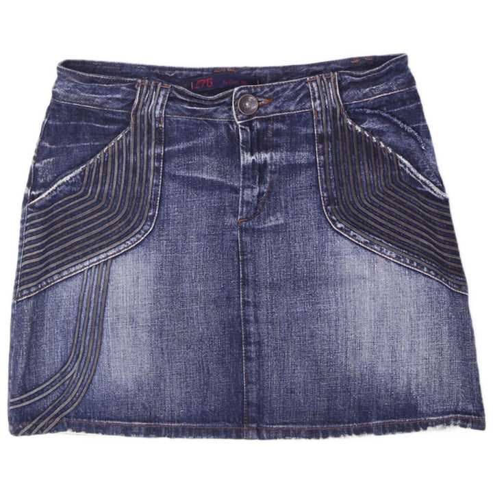 Y2K Ladies LTB by Little Big Vintage Y2K Contrast Stitch Denim Mini Skirt Size M
