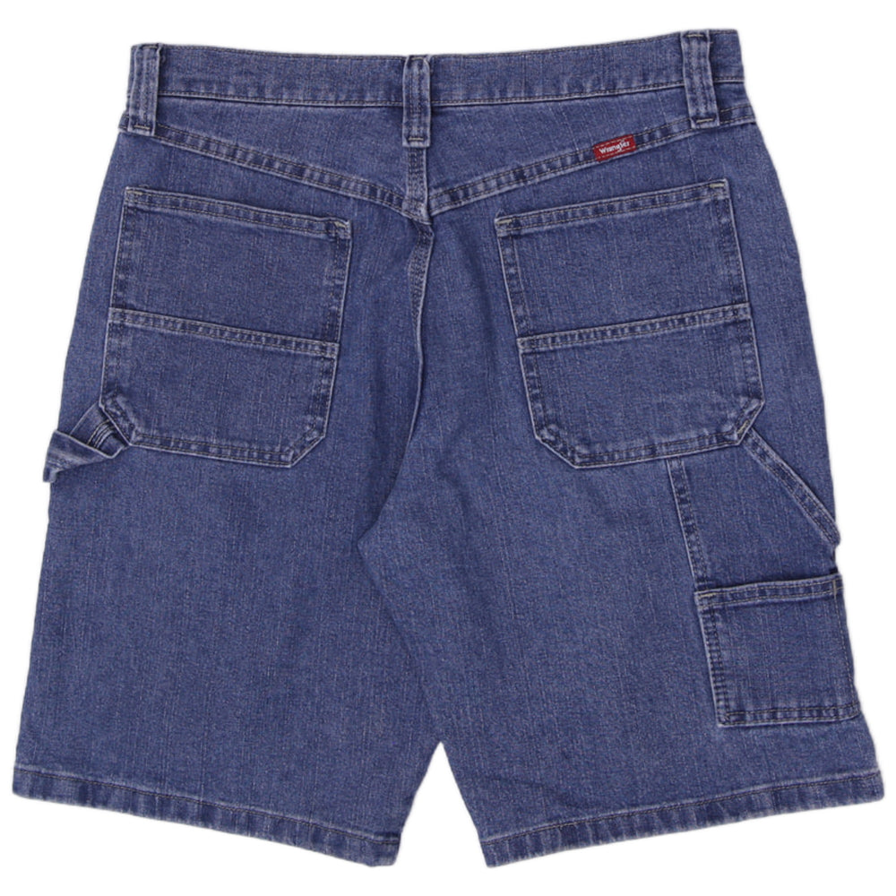 Mens Wrangler Carpenter Denim Shorts Size 32 Jorts Hammer Loop Workwear Blue - view 2