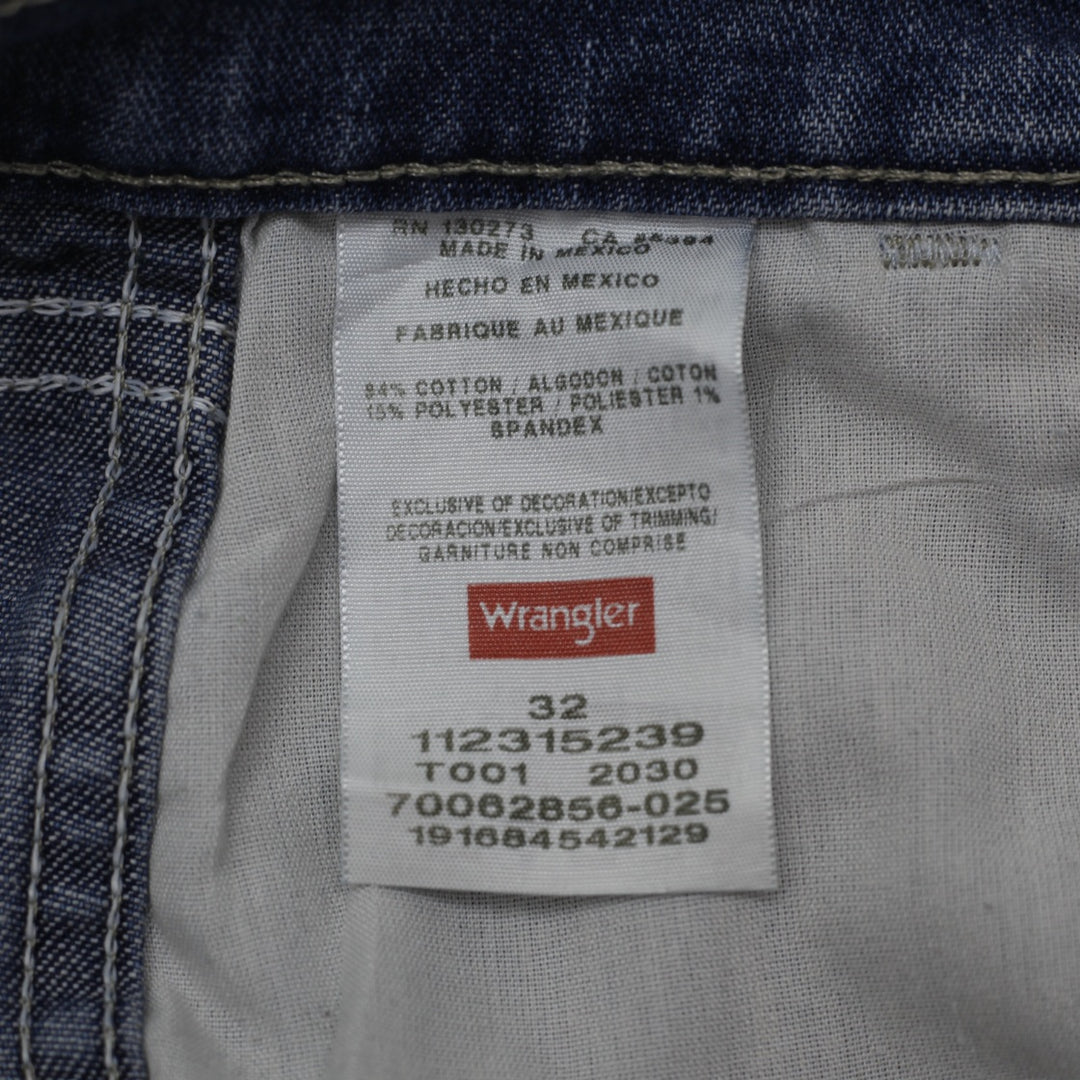 Mens Wrangler Carpenter Denim Shorts Size 32 Jorts Hammer Loop Workwear Blue - view 3