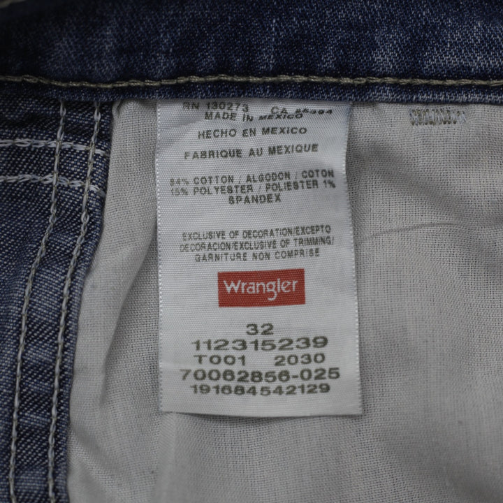 Mens Wrangler Carpenter Denim Shorts Size 32 Jorts Hammer Loop Workwear Blue - view 3