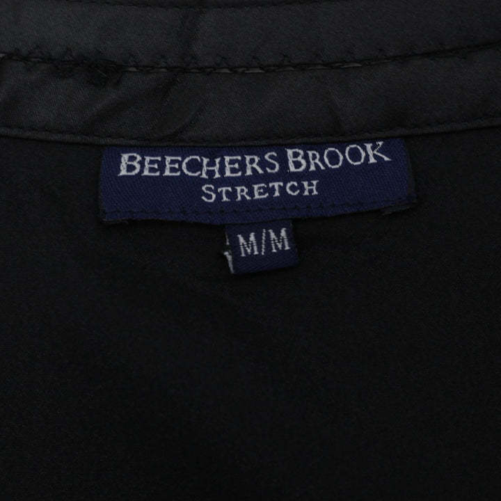 Y2K Ladies Beechers Brook Stretch Black Satin Tank Top V Neck Empire Waist Cami Medium - view 3