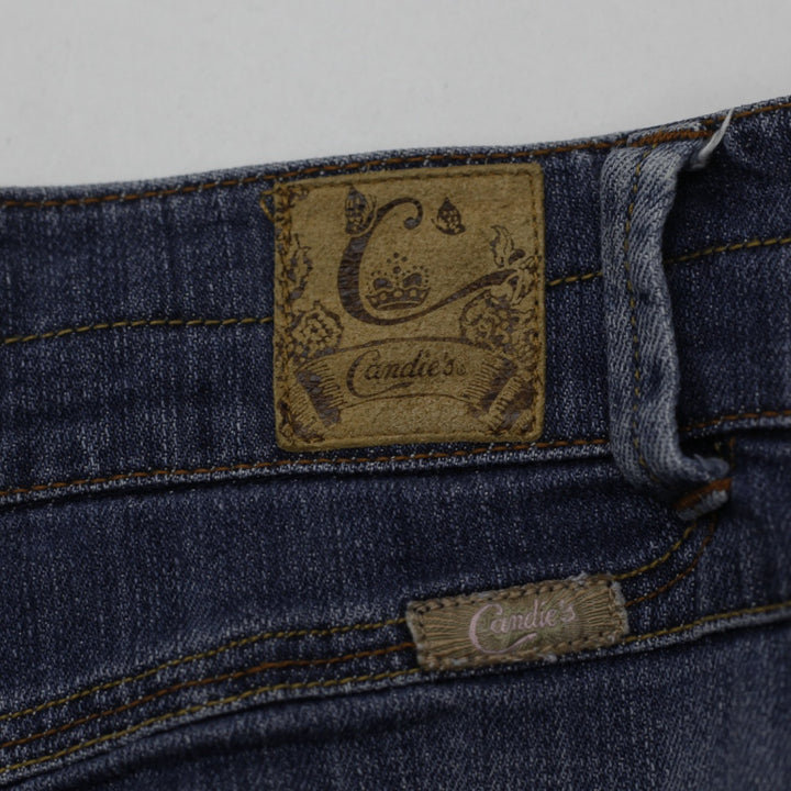 Y2K Ladies Candie's Denim Skirt Size 5 Blue Flare Paneled Mermaid Midi Low Rise - view 4