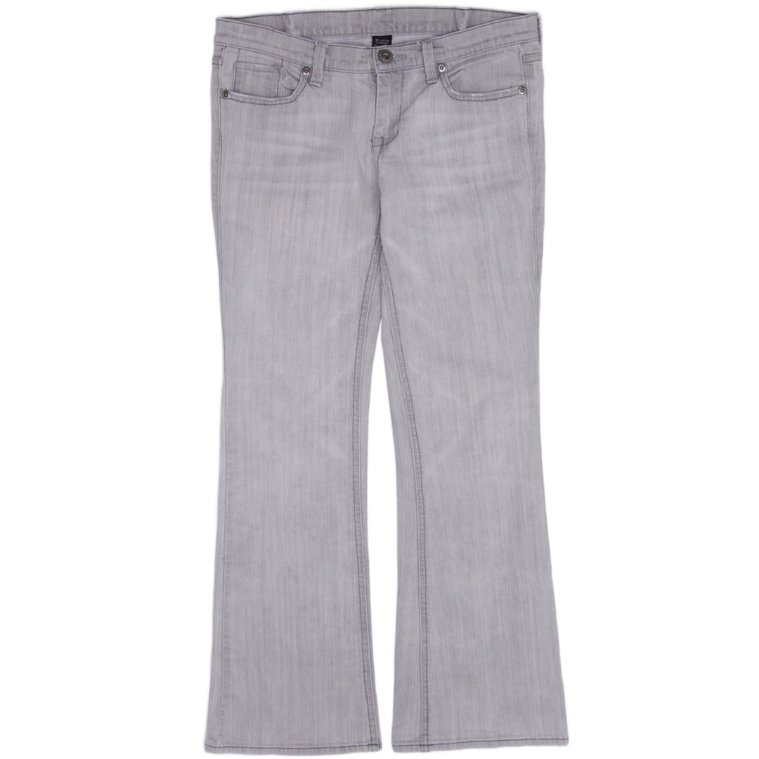 Y2K Ladies New York & Company Bootcut Jeans Size 8 Light Grey Wash Stretch Denim