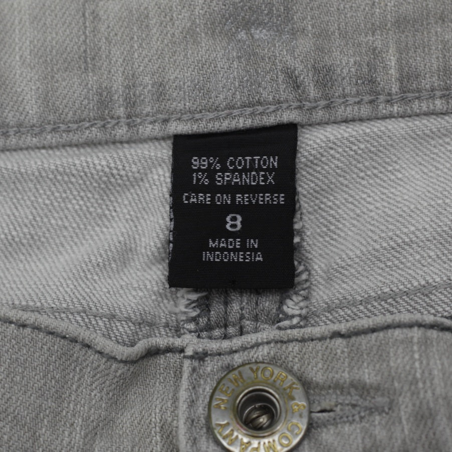Y2K Ladies New York & Company Bootcut Jeans Size 8 Light Grey Wash Stretch Denim - view 3
