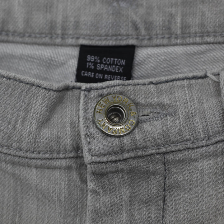 Y2K Ladies New York & Company Bootcut Jeans Size 8 Light Grey Wash Stretch Denim - view 4
