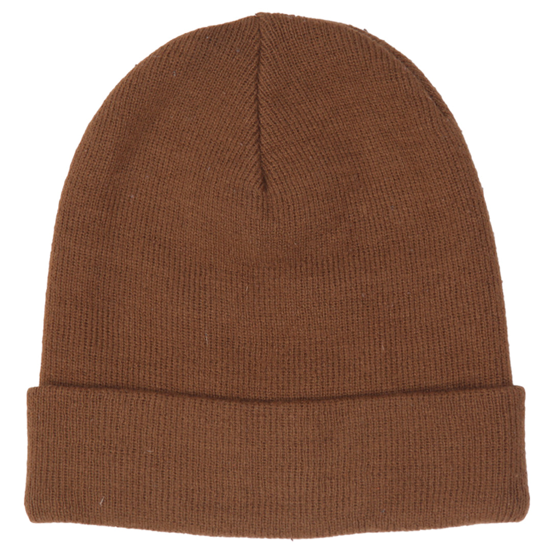 Mens Carhartt Brand Patch Ribbed Knitted Beanie