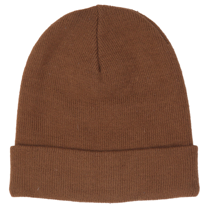 Mens Carhartt Brand Patch Ribbed Knitted Beanie
