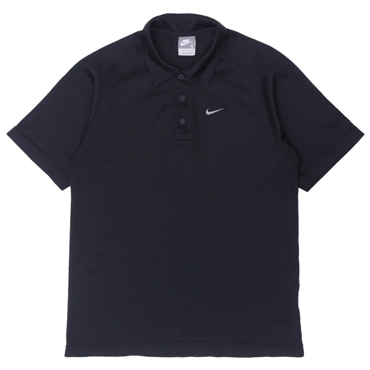 Mens Embroidered Nike Logo Black Polo T-Shirt