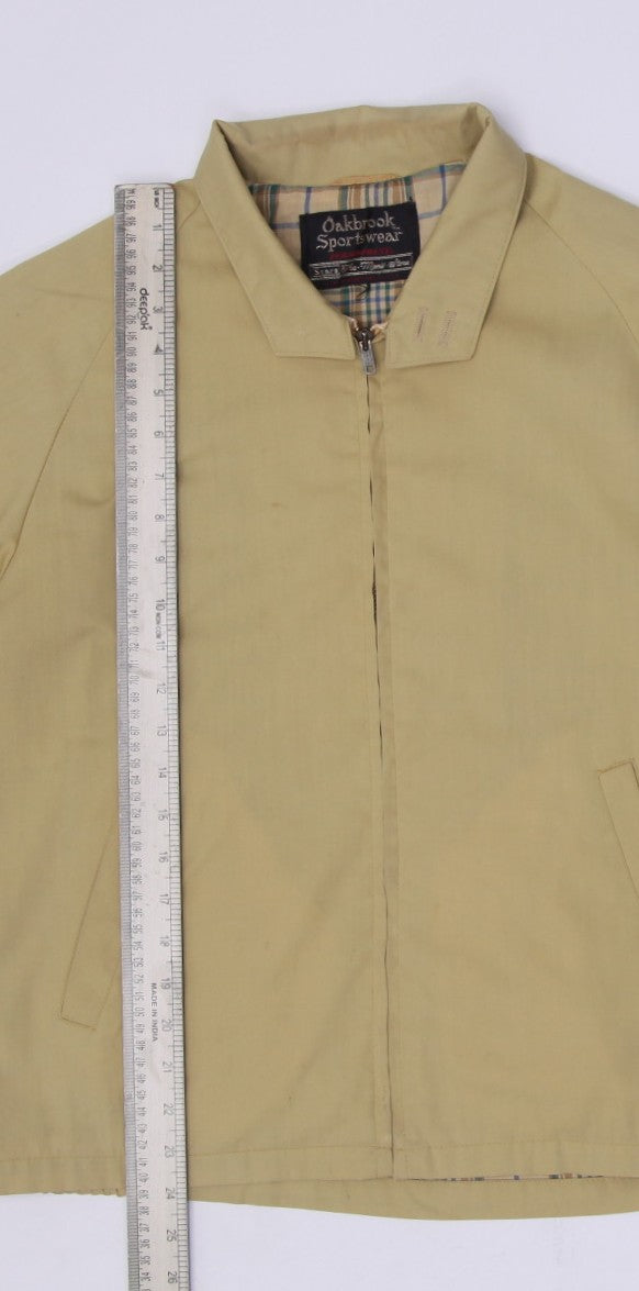 Vintage Mens Oakbrook Sportswear Beige Jacket Full Zip Plaid Lining | Migration_Jacket - View 15 | Fashion Rerun