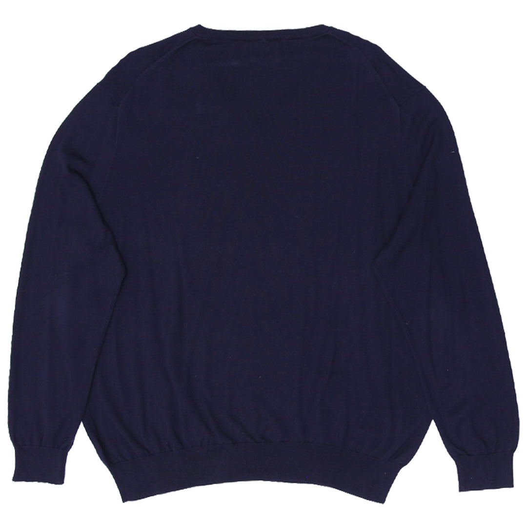 Mens Polo Ralph Lauren V-Neck Pima Cotton Navy Sweater Size XXL